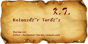 Koleszár Teréz névjegykártya