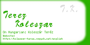 terez koleszar business card
